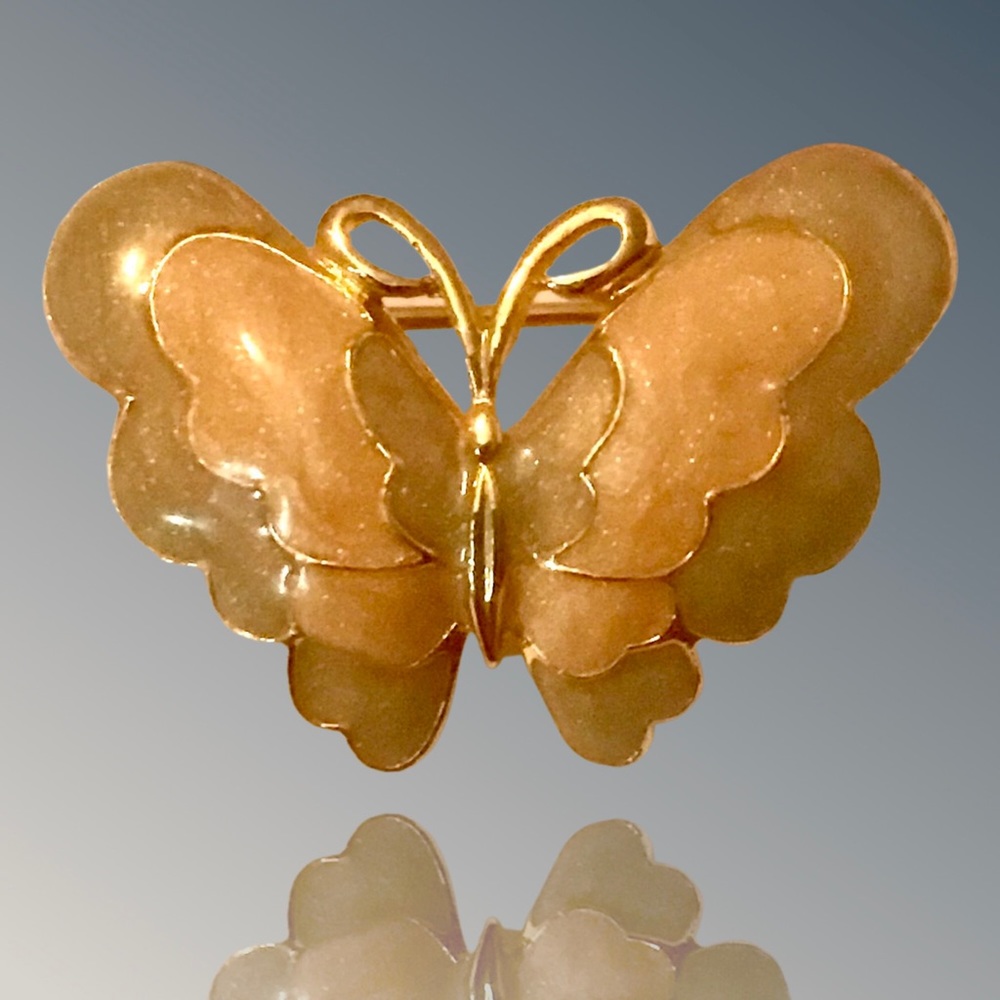 Vintage Brooch Vintage Enamel Butterfly Delicate